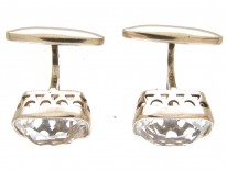Russian Silver Rock Crystal Cufflinks