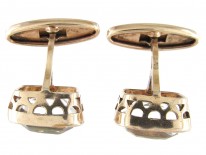 Russian Silver Rock Crystal Cufflinks