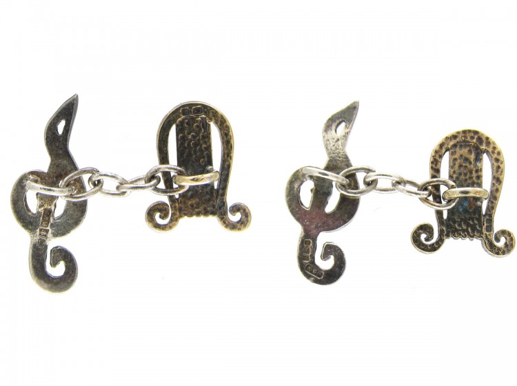 Silver Harp & Treble Clef Cufflinks