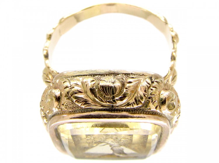 Victorian 15ct Gold & Citrine Seal Ring