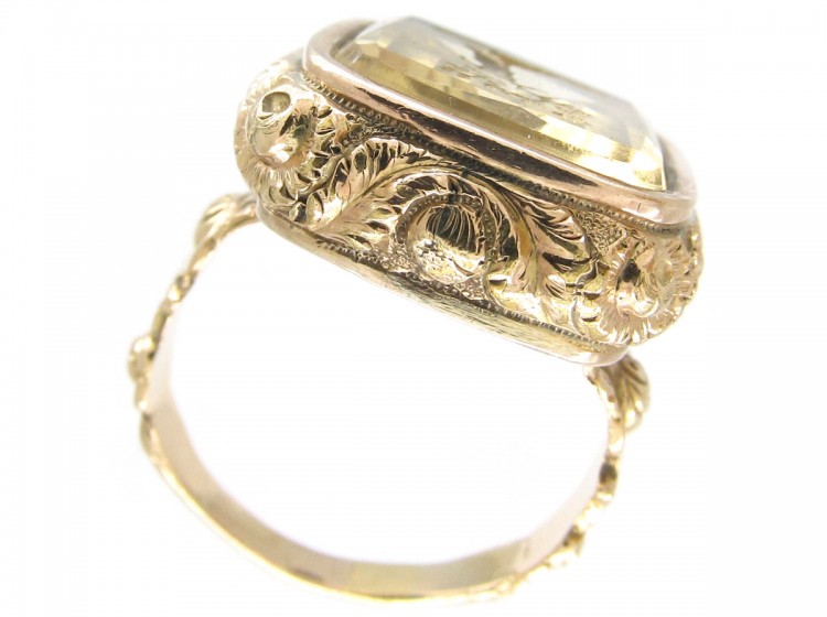 Victorian 15ct Gold & Citrine Seal Ring