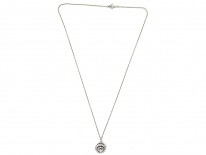 Edwardian Diamond Target Cluster Pendant on Chain