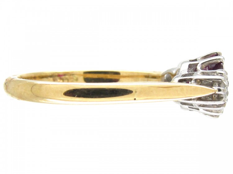 Ruby & Diamond Three Stone Ring