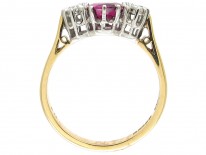 Ruby & Diamond Three Stone Ring