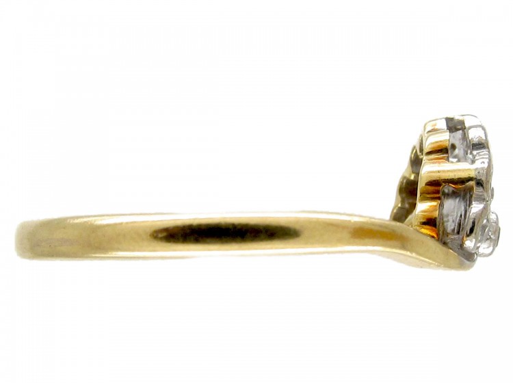 Art Deco Diamond Platinum & 18ct Gold Fan Ring