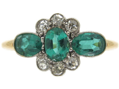 Emerald & Diamond Art Deco Ring