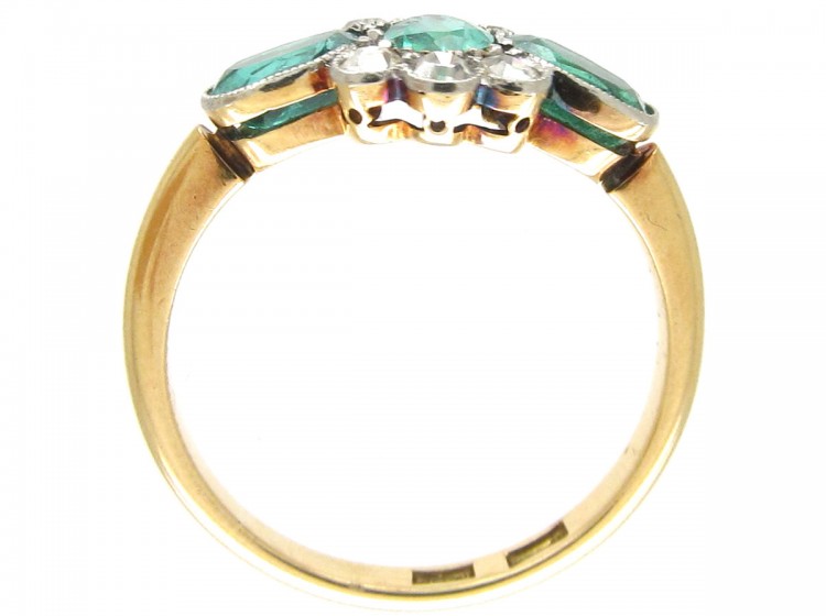 Emerald & Diamond Art Deco Ring