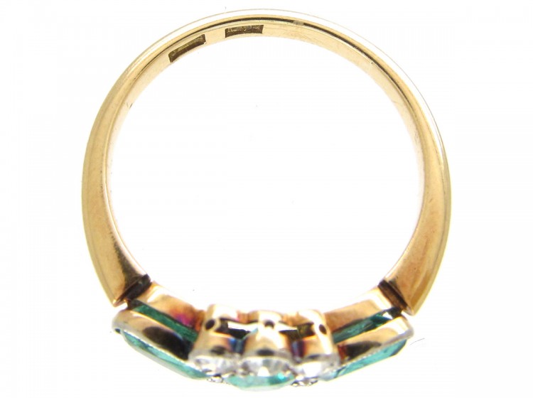Emerald & Diamond Art Deco Ring