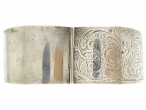 Silver Wide Engraved Bangle
