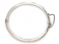 Silver Wide Engraved Bangle