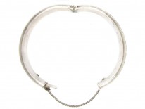 Silver Wide Engraved Bangle
