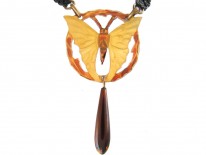 Art Nouveau Horn Butterfly Pendant