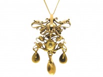 Georgian 18ct Gold, Ruby & Emerald Pendant