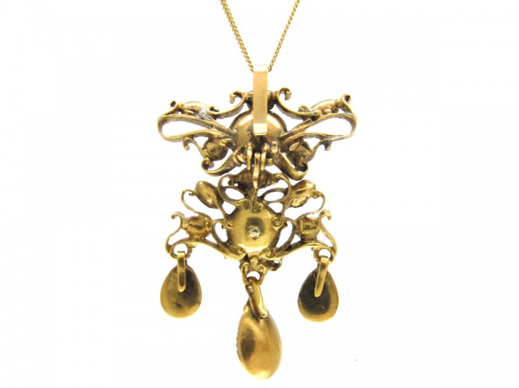 Georgian 18ct Gold, Ruby & Emerald Pendant