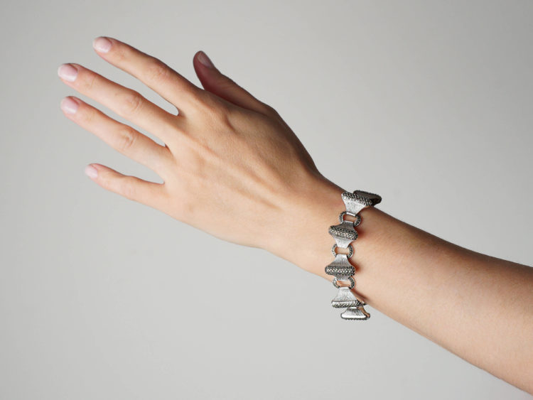 Art Deco Silver & Marcasite Switchback Bracelet by Theodor Fahrner