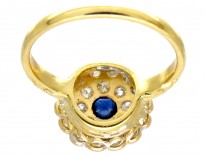 Edwardian Large Diamond & Sapphire Cluster Ring