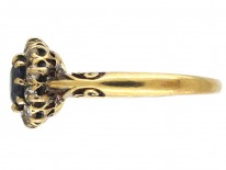 Edwardian Oval Sapphire & Diamond Cluster Ring