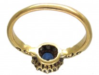 Edwardian Oval Sapphire & Diamond Cluster Ring