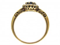 Edwardian Oval Sapphire & Diamond Cluster Ring