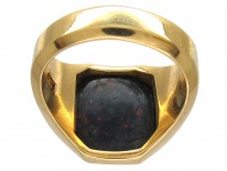 18ct Gold Octagonal Bloodstone Signet Ring