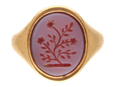 18ct Gold Carnelian Intaglio Signet Ring