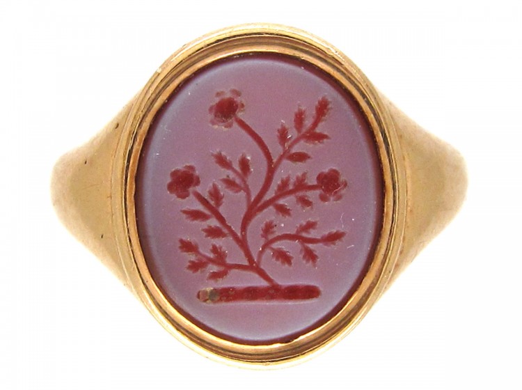 18ct Gold Carnelian Intaglio Signet Ring