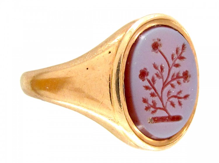18ct Gold Carnelian Intaglio Signet Ring