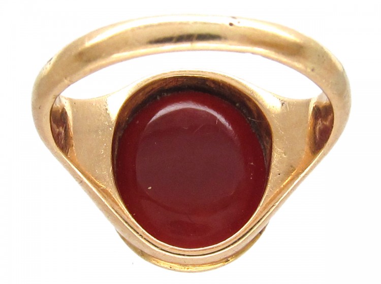 18ct Gold Carnelian Intaglio Signet Ring