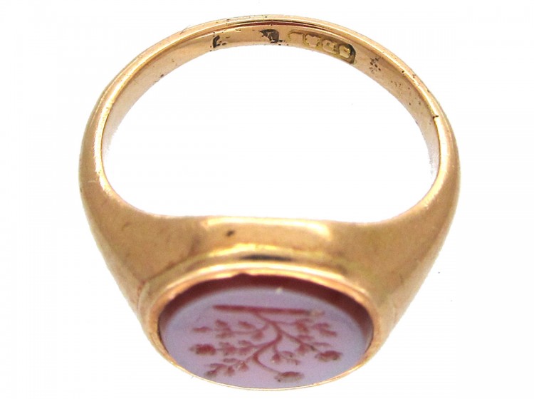18ct Gold Carnelian Intaglio Signet Ring