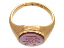 18ct Gold Carnelian Intaglio Signet Ring