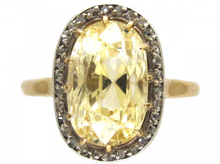 Edwardian Yellow Sapphire & Diamond Ring