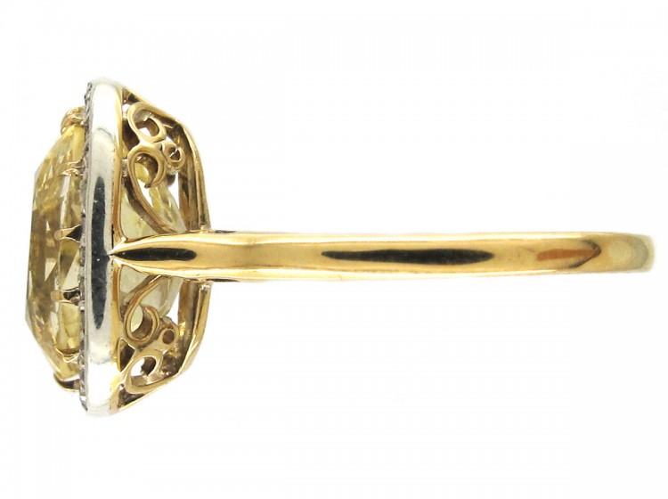 Edwardian Yellow Sapphire & Diamond Ring