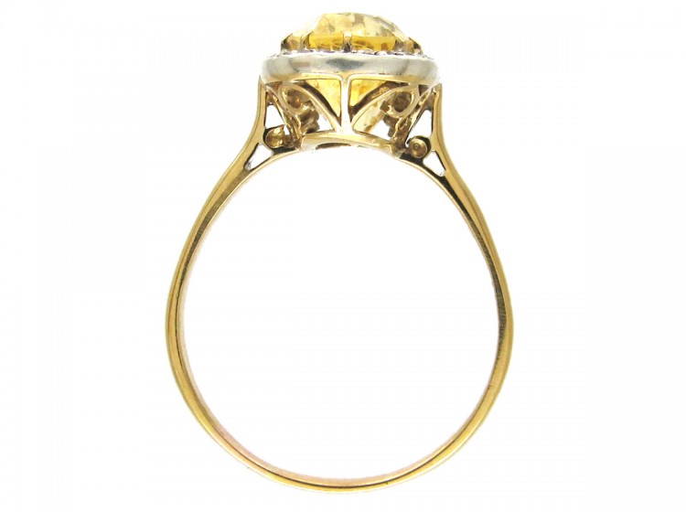 Edwardian Yellow Sapphire & Diamond Ring