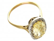 Edwardian Yellow Sapphire & Diamond Ring