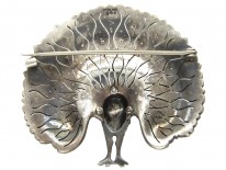 Silver Paste Peacock Booch
