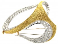 1960s Diamond & 18ct Gold Brooch & Earring Set