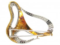 1960s Diamond & 18ct Gold Brooch & Earring Set