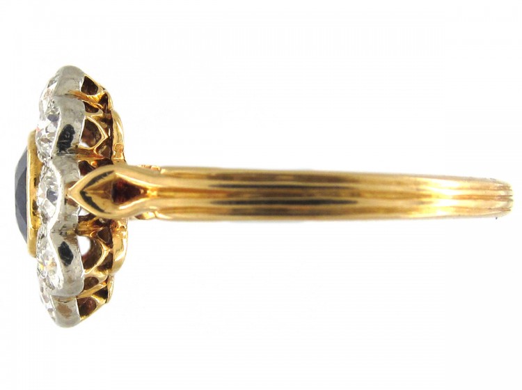 Sapphire & Diamond Open Cluster Edwardian Ring