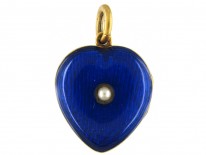 18ct Gold Victorian Blue Enamel Heart Locket