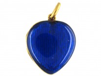 18ct Gold Victorian Blue Enamel Heart Locket