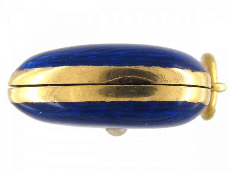 18ct Gold Victorian Blue Enamel Heart Locket