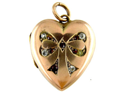 9ct Gold & Paste Heart Locket