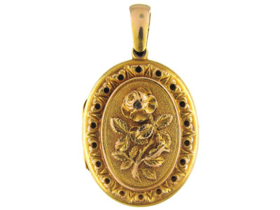 Victorian 15ct Gold Rose Locket
