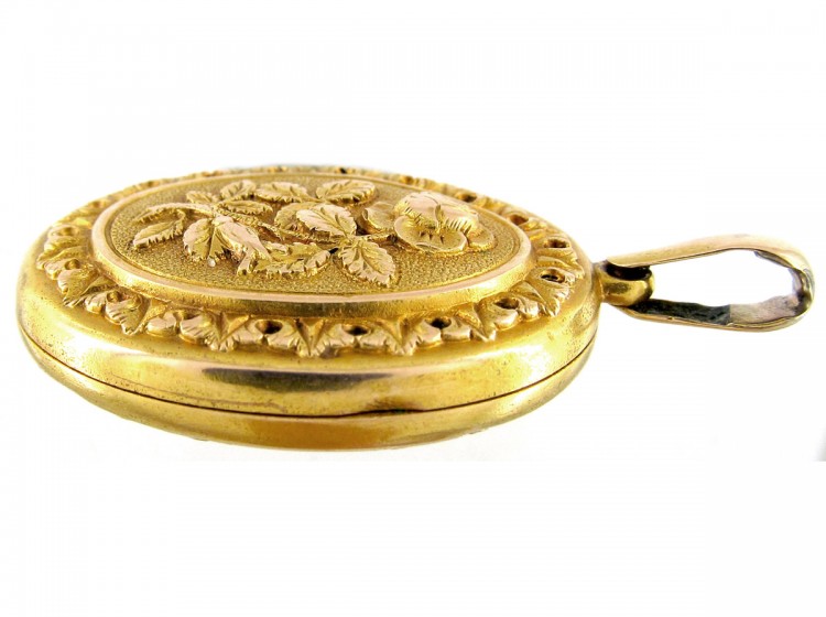 Victorian 15ct Gold Rose Locket