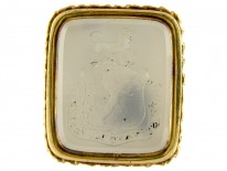 Georgian Gold Cased Seal with Chalcedony Dog Intaglio