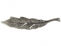 Silver & Marcasite Leaf Brooch