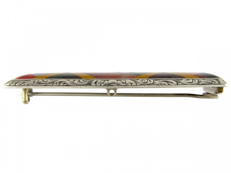 Victorian Silver & Agate Scottish Brooch