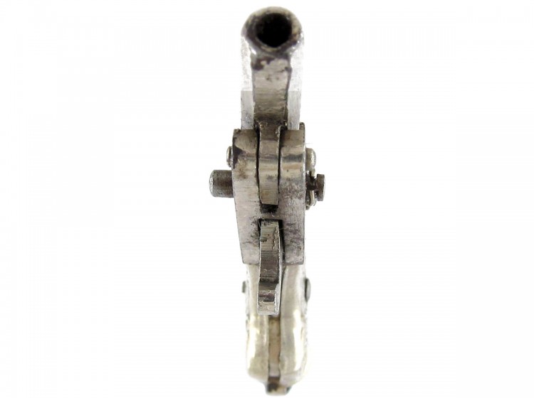 Gun Watch Fob Charm with Silver Mount