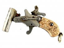 Gold Mounted Gun Watch Fob Charm