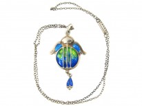 Art Nouveau Silver & Enamel Pendant by James Fenton
